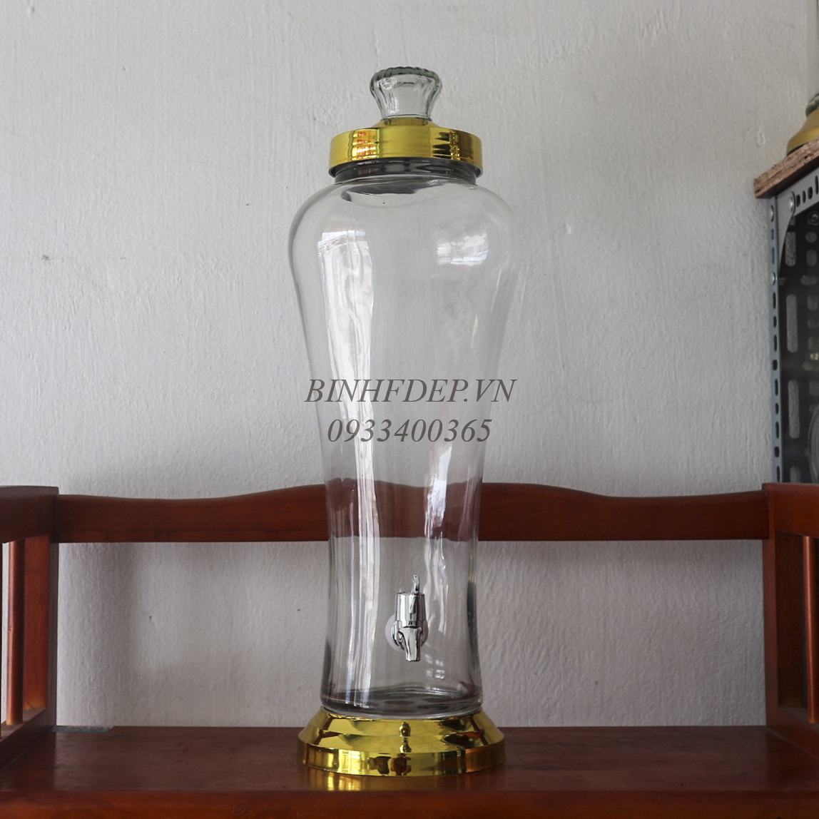 Bình thủy tinh 6 lít có vòi giá rẻ ngâm rượu sâm (6l)