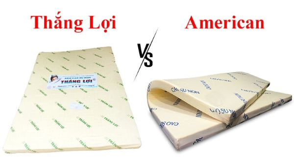 So sánh nệm cao su non Thắng Lợi và American