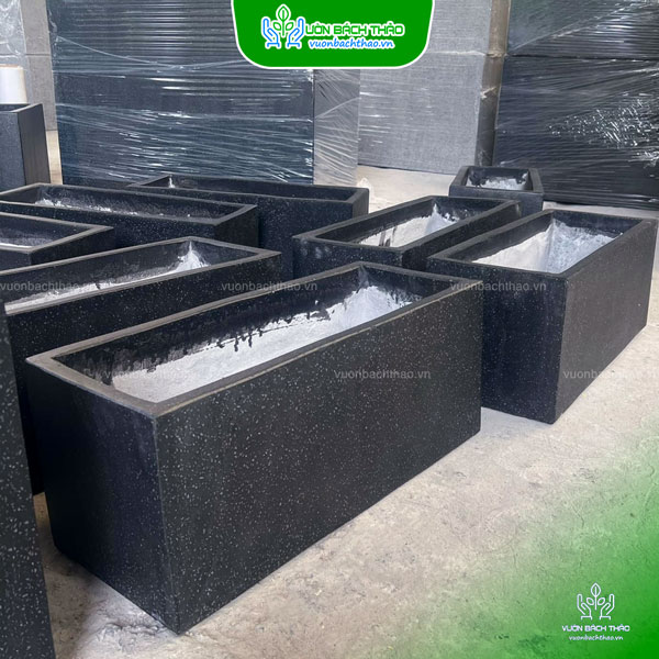 Chậu Đá Mài Chữ Nhật Trồng Cây