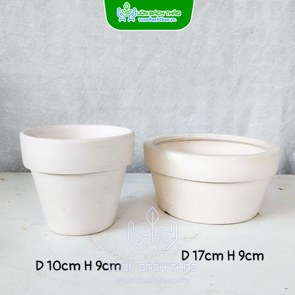 Chậu Đất Nung Vát Tròn Trồng Sen Đá