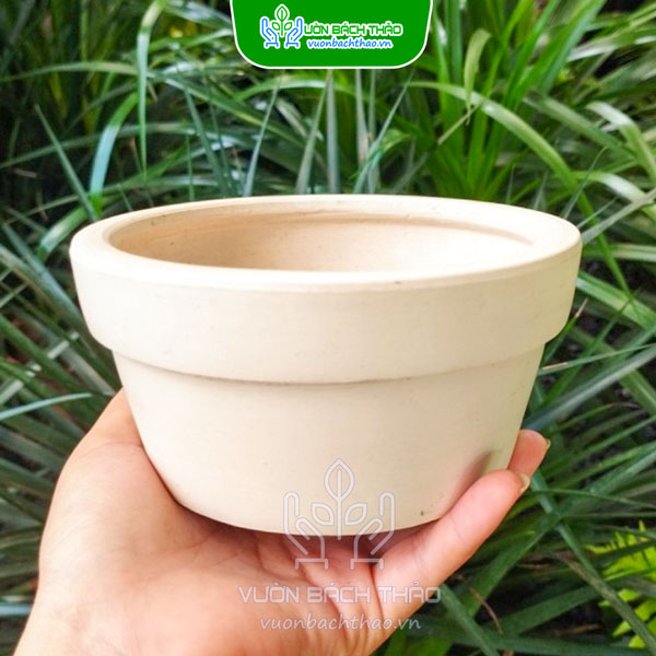 Chậu Đất Nung Vát Tròn Trồng Sen Đá