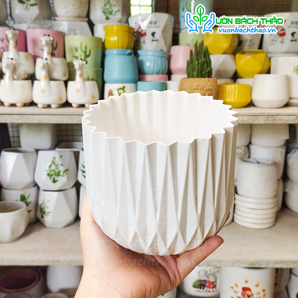 Chậu Nhựa Kim Cương Trồng Cây Để Bàn 12x13cm