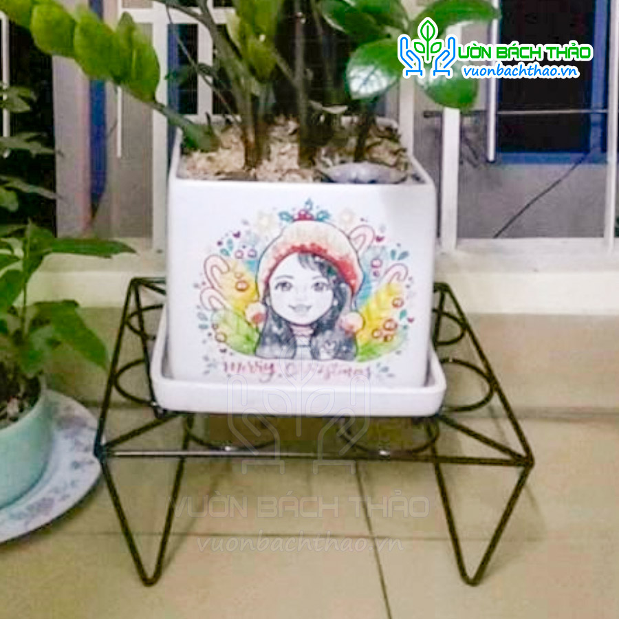 Đôn Sắt Vuông Kê Chậu 30x12cm