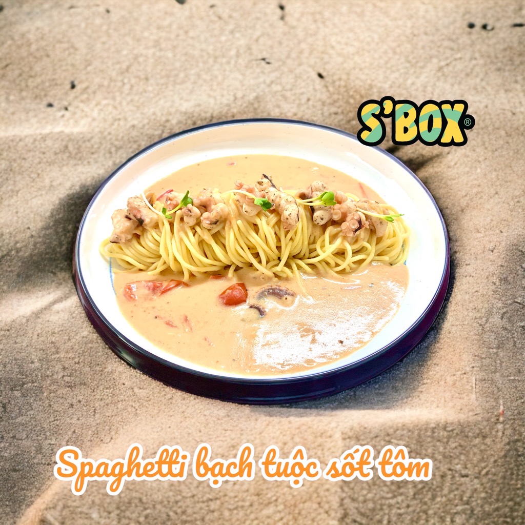 Spaghetti Bạch tuộc sốt tôm