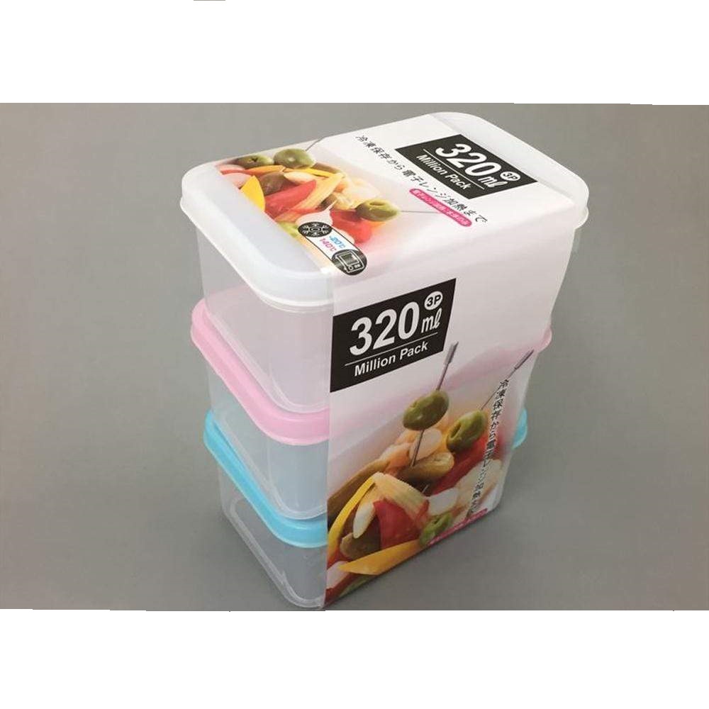 Set 3 hộp nhựa đựng thực phẩm Yamada 320ml