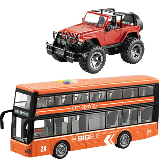 Combo xe buýt hai tầng- xe jeep