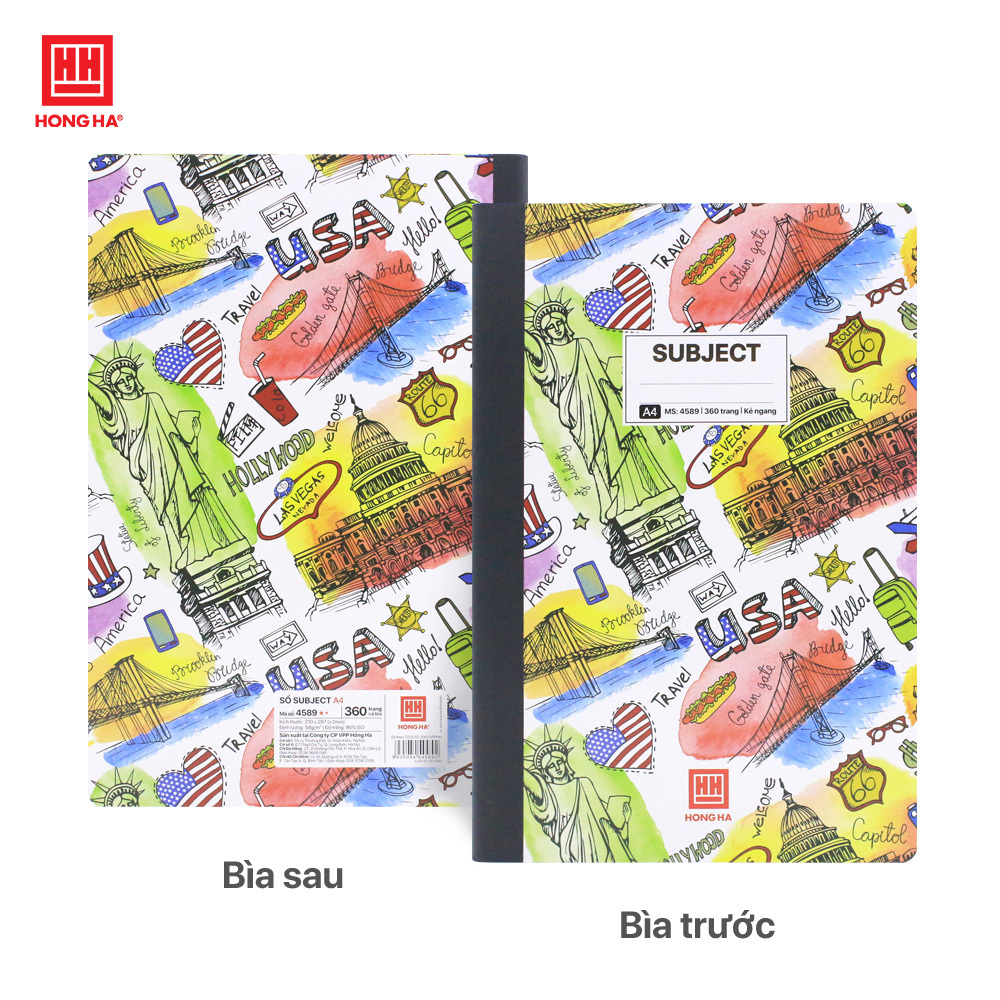 Hồng Hà sổ Bìa bồi A4 Subject 360tr MS4589(20Q/T)