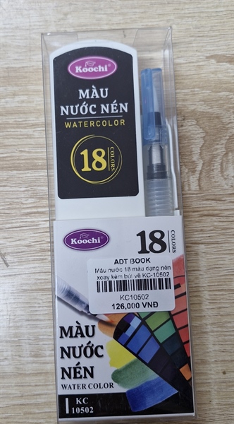Màu nước 18 màu dạng nén xoay kèm bút vẽ KC-10502
