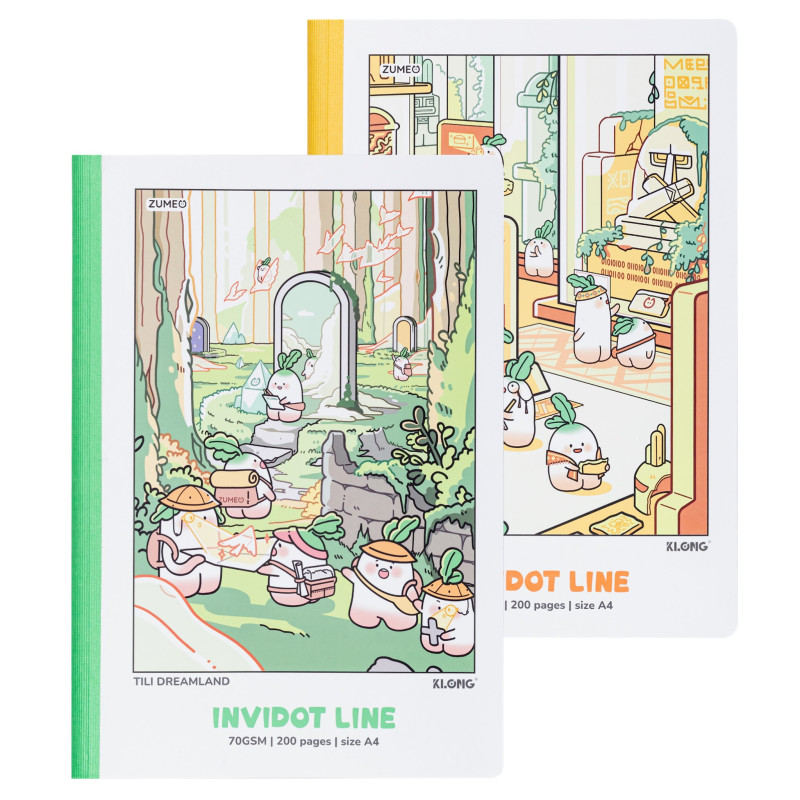 Sổ kẻ ngang may dán gáy invidot line tili dreamland A4 200 trang 70/76 Klong