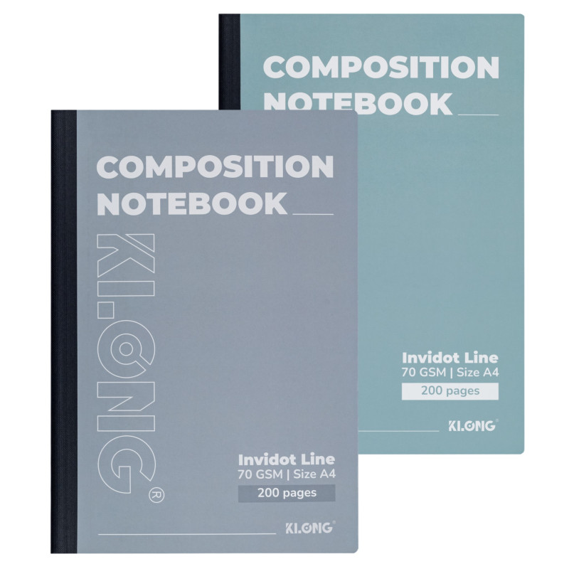 Sổ kẻ ngang may dán gáy composition notebook invidot line a4 200 trang 70/92 Klong