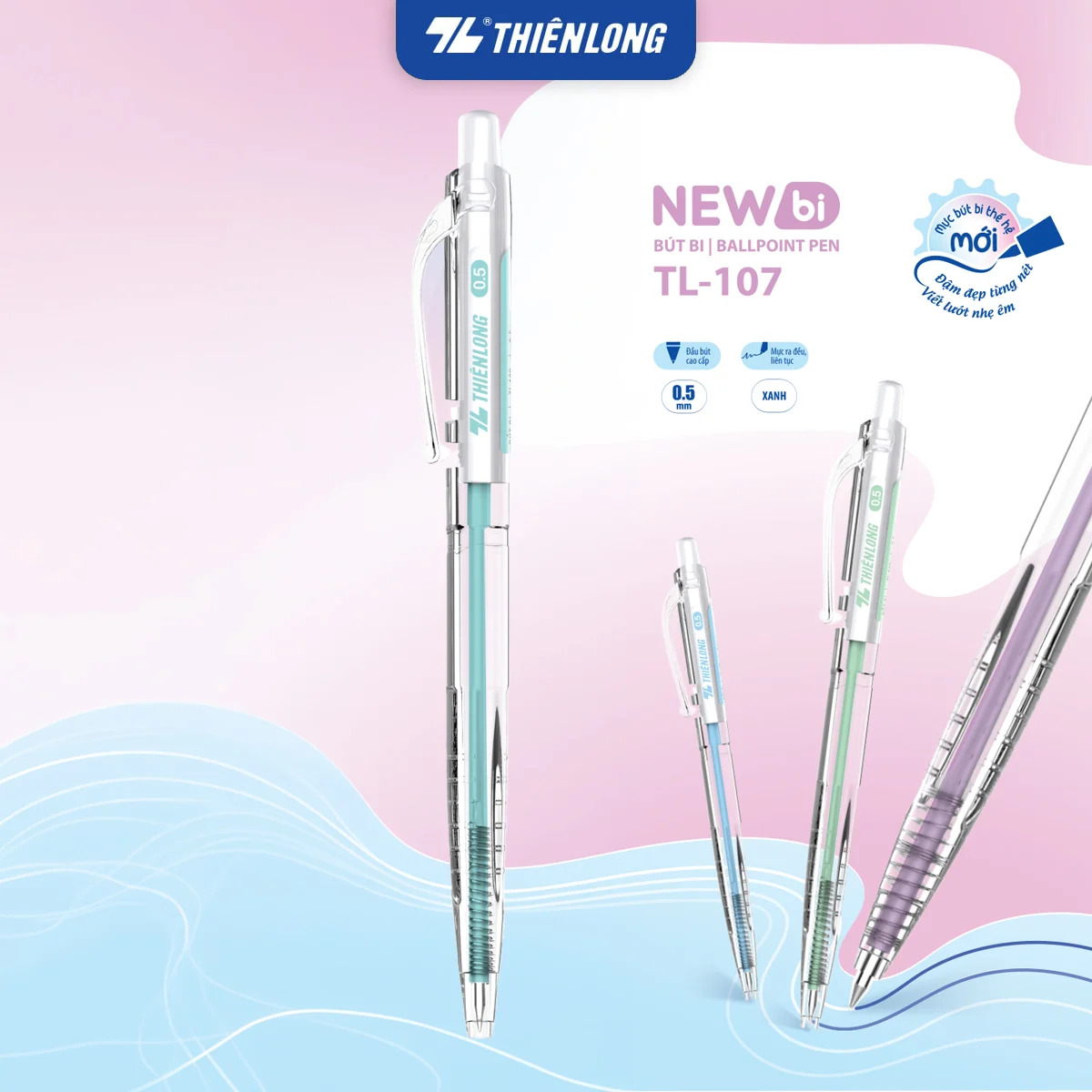 Bút bi TL-107 xanh ống lá 0.5 H20/T960
