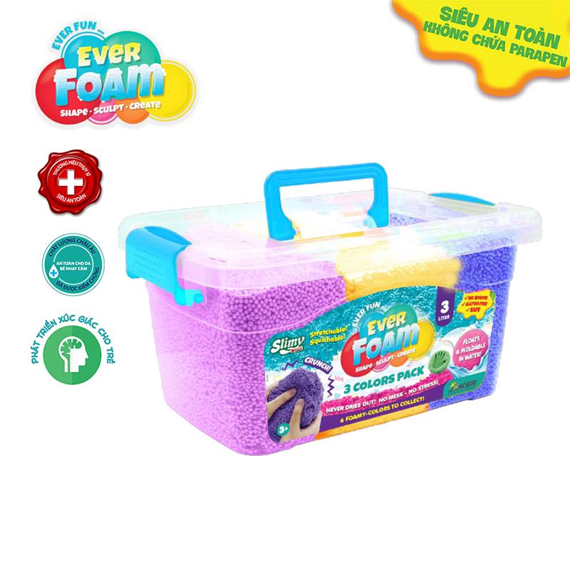 Đồ chơi sáng tạo Slimy Foam- Slime xốp- Tím- vàng- xanh dương