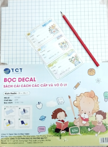 Bọc vở decal 38x28cm TCT031