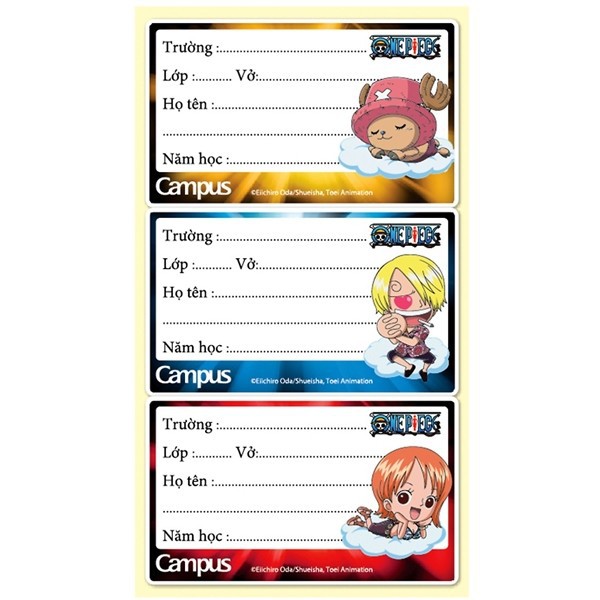 Nhãn vở campus Once Piece 18