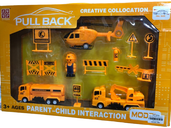 Bộ phương tiện công trình xây dựng màu vàng