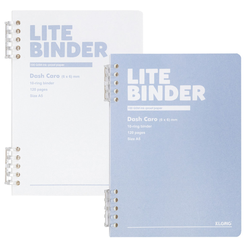 Sổ dash cảo kẹp còng nhựa 2 đầu lite binder a5 120tr 100/76 klong