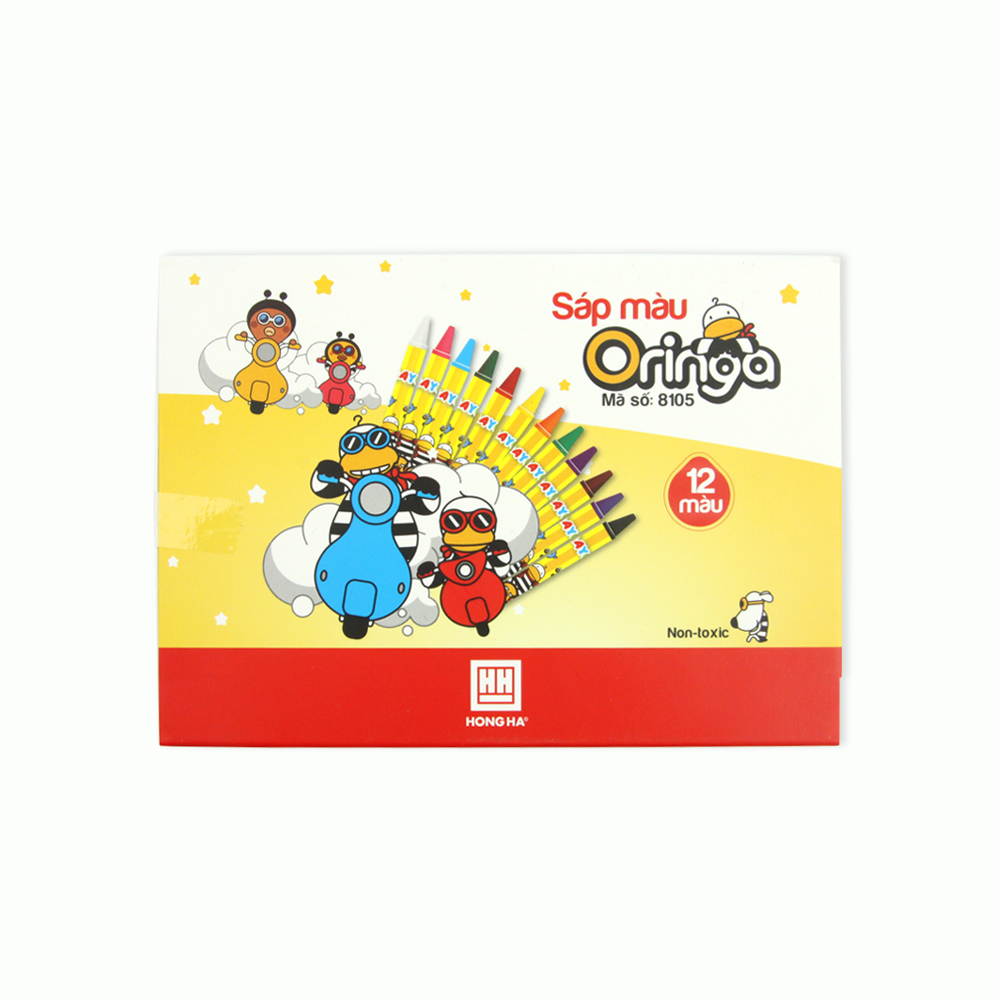 Sáp màu Oringa 12 màu Hồng Hà