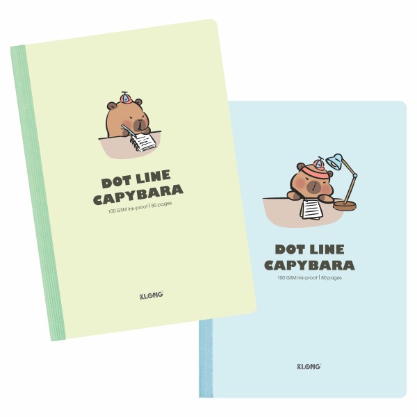 Vở kẻ ngang chấm may dán gáy Capybara B5 80 trang 100/76