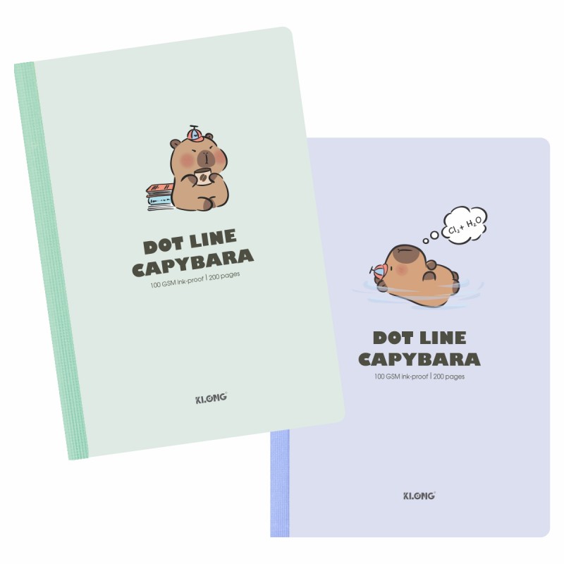 Vở kẻ ngang chấm may dán gáy Capybara B5 200 trang 100/76