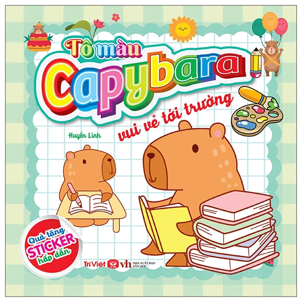 Tô màu capybara vui vẻ tới trường