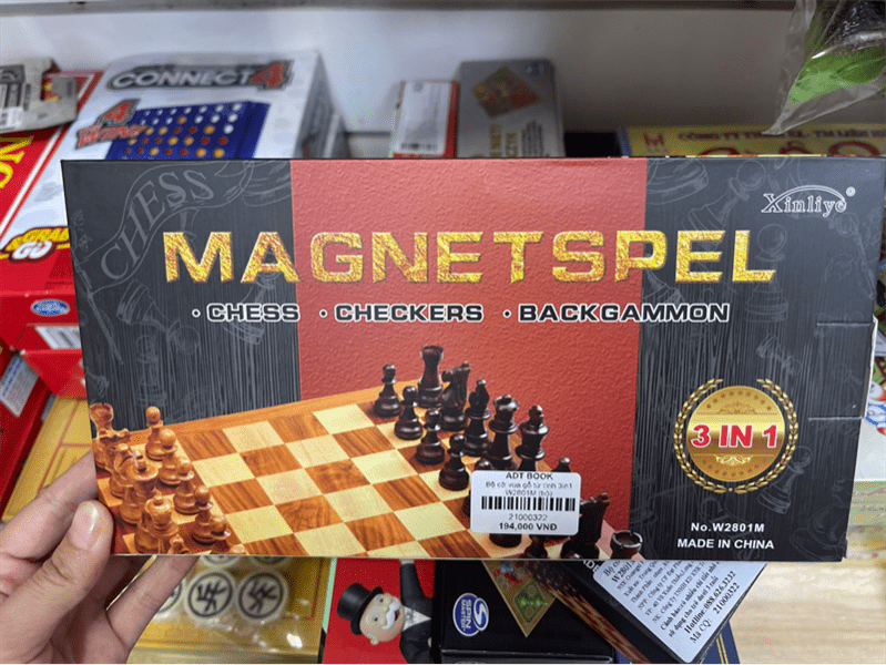 Bộ cờ vua gỗ từ tính 3in1 W2801M (bộ)
