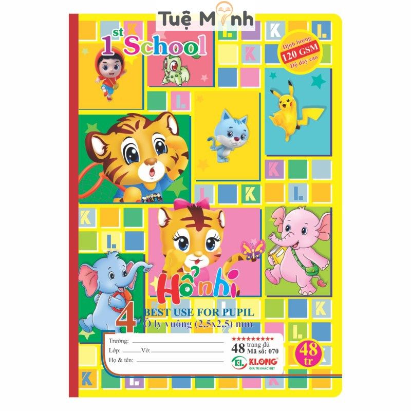 Vở 4 ô ly 48tr đủ - dán gáy IK120/92