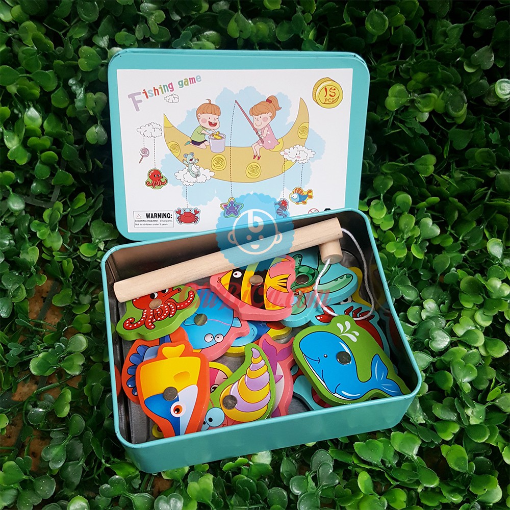 Câu cá gỗ hộp sắt 7545