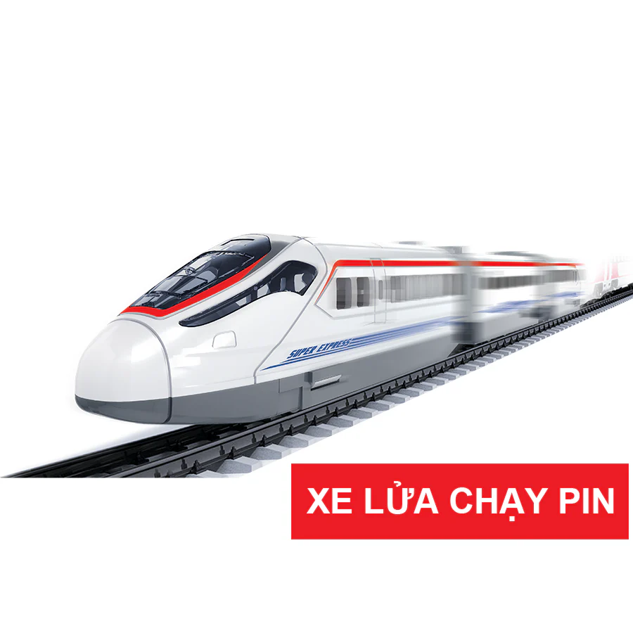 Bộ đồ chơi lắp ráp đường ray và tàu tốc hành chạy pin