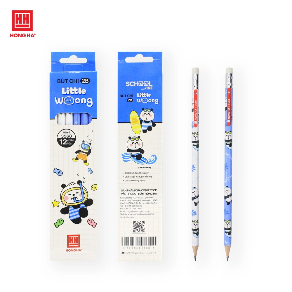 Bút chì gỗ Little woong -2b có tẩy