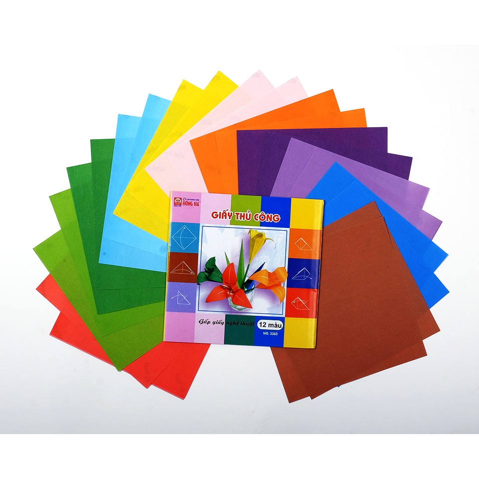Giấy thủ công 12 màu Hồng Hà