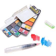 Set khay màu nước dạng nén xoay mix màu( Kèm bút bơm)