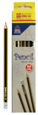 Bút chì 2B có tẩy Hồng Hà
