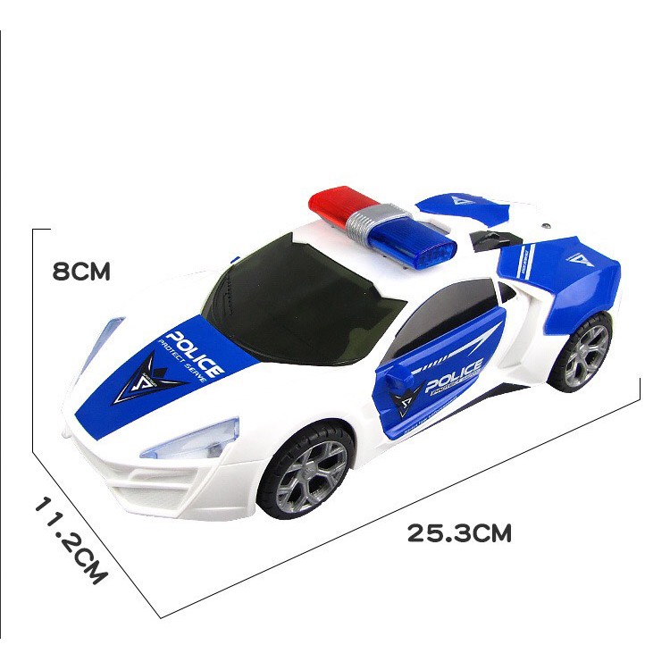Đồ chơi mô hình xe ô tô địa hình xe cảnh sát xoay 360 độ có đèn, có nhạc 811-13/72