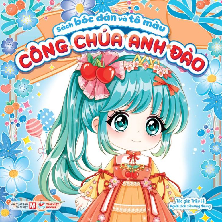Công chúa anh đào - Sách bóc dán và tô màu