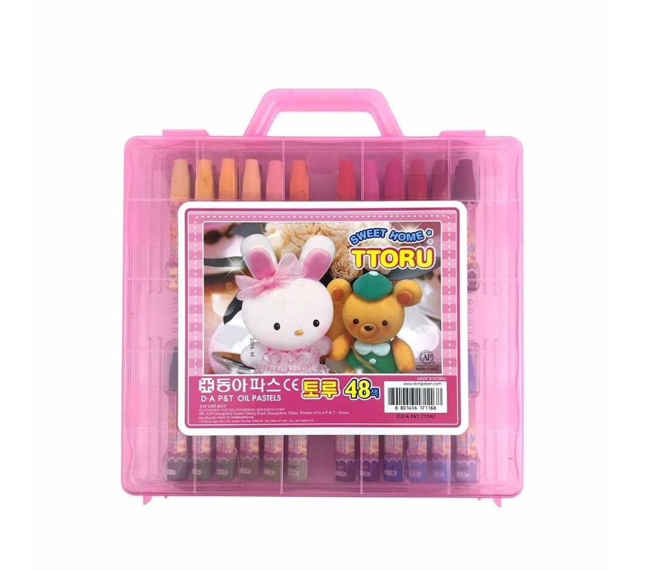 Sáp dầu hộp quai xách Đông A 48 màu