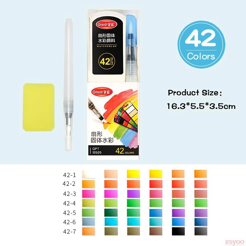 Màu nước 42 màu dạng nén xoay kèm bút vẽ KC-10505