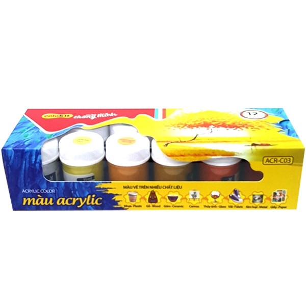 Màu acrylic ACR-C03 hộp 12 màu
