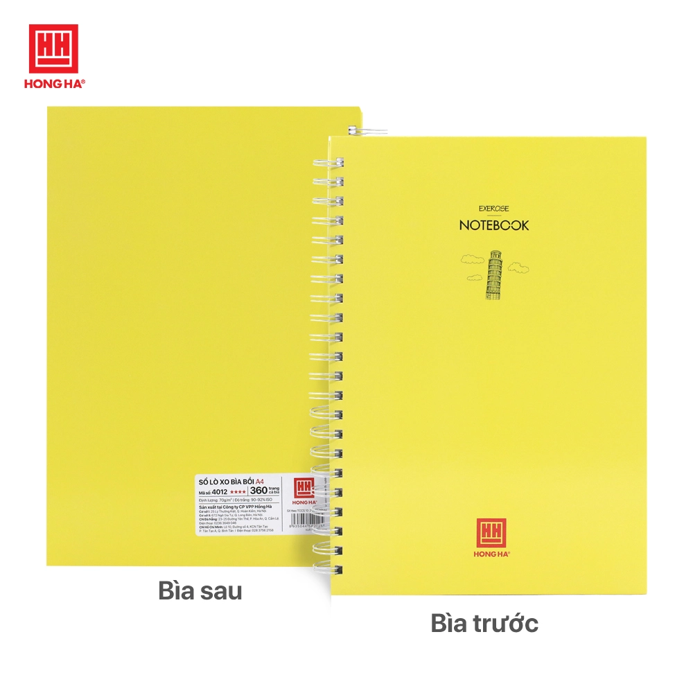 Sổ lò xo bìa bồi A4 360tr Hồng Hà MS4012