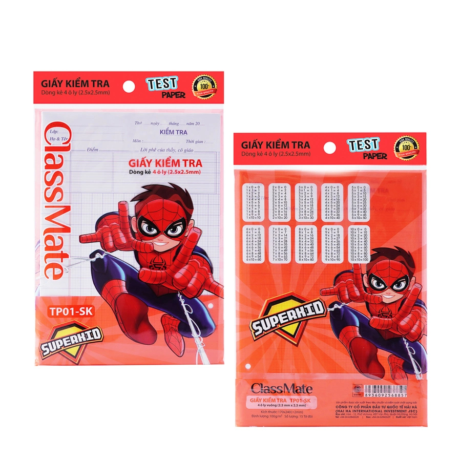 Giấy kiểm tra Cấp 1 TP01-SK