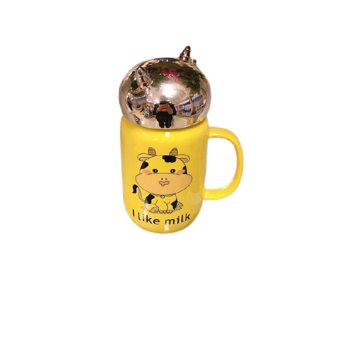 Cốc hình bò nắp ánh vàng