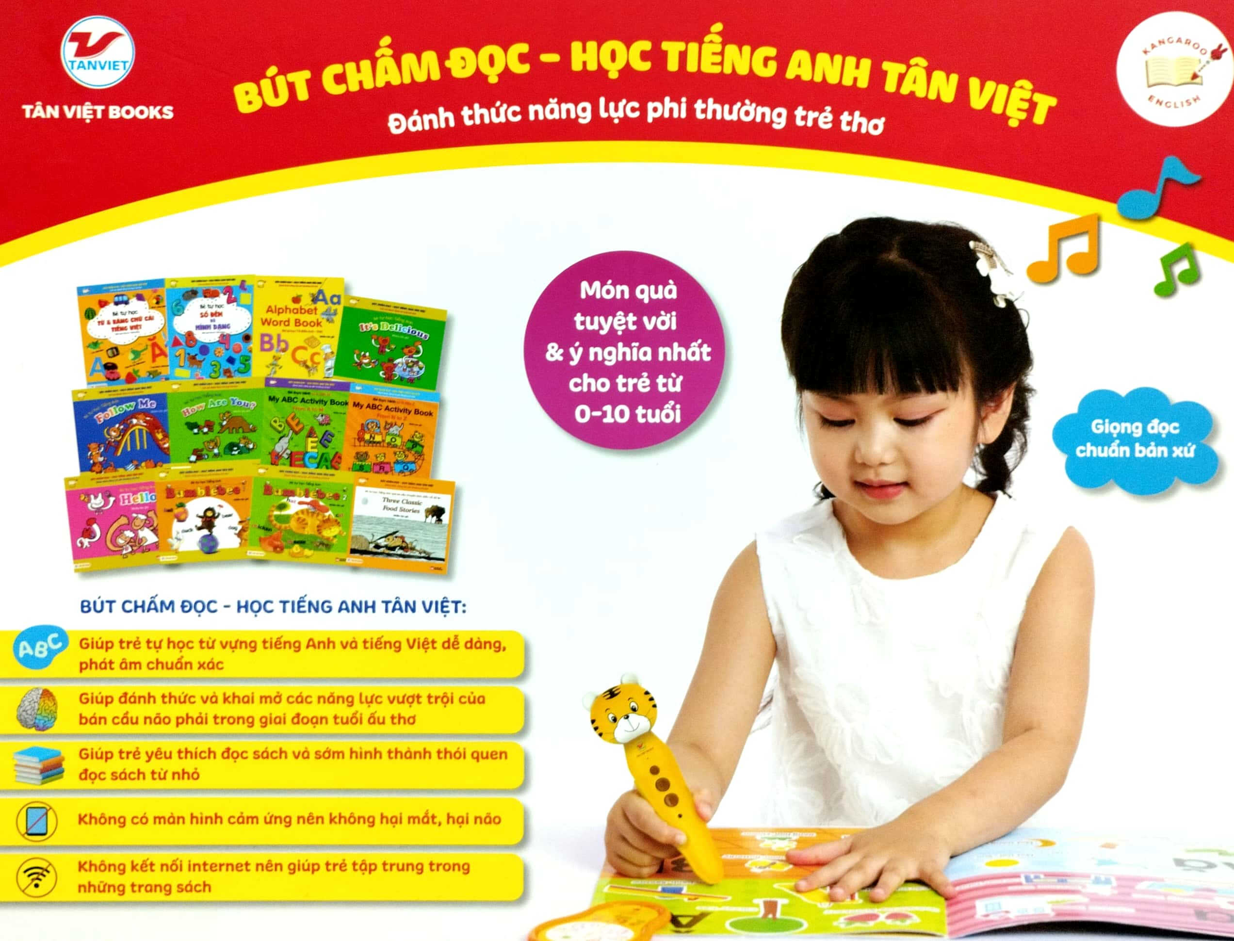 BÚT CHẤM ĐỌC - HỌC TIẾNG ANH TÂN VIỆT - ĐÁNH THỨC NĂNG LỰC PHI THƯỜNG TRẺ THƠ (BỘ)
