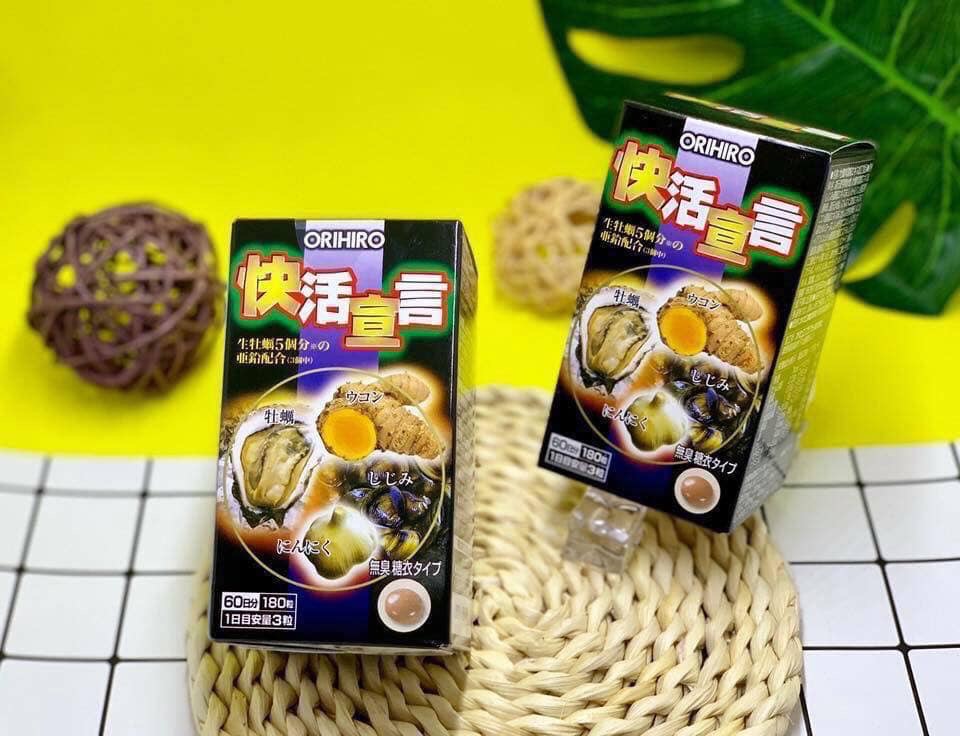 Tinh chất hàu tươi – tỏi – nghệ hỗ trợ tăng cường sinh lực nam Orihiro 180  viên PT21-Sức khỏe và Sắc đẹp