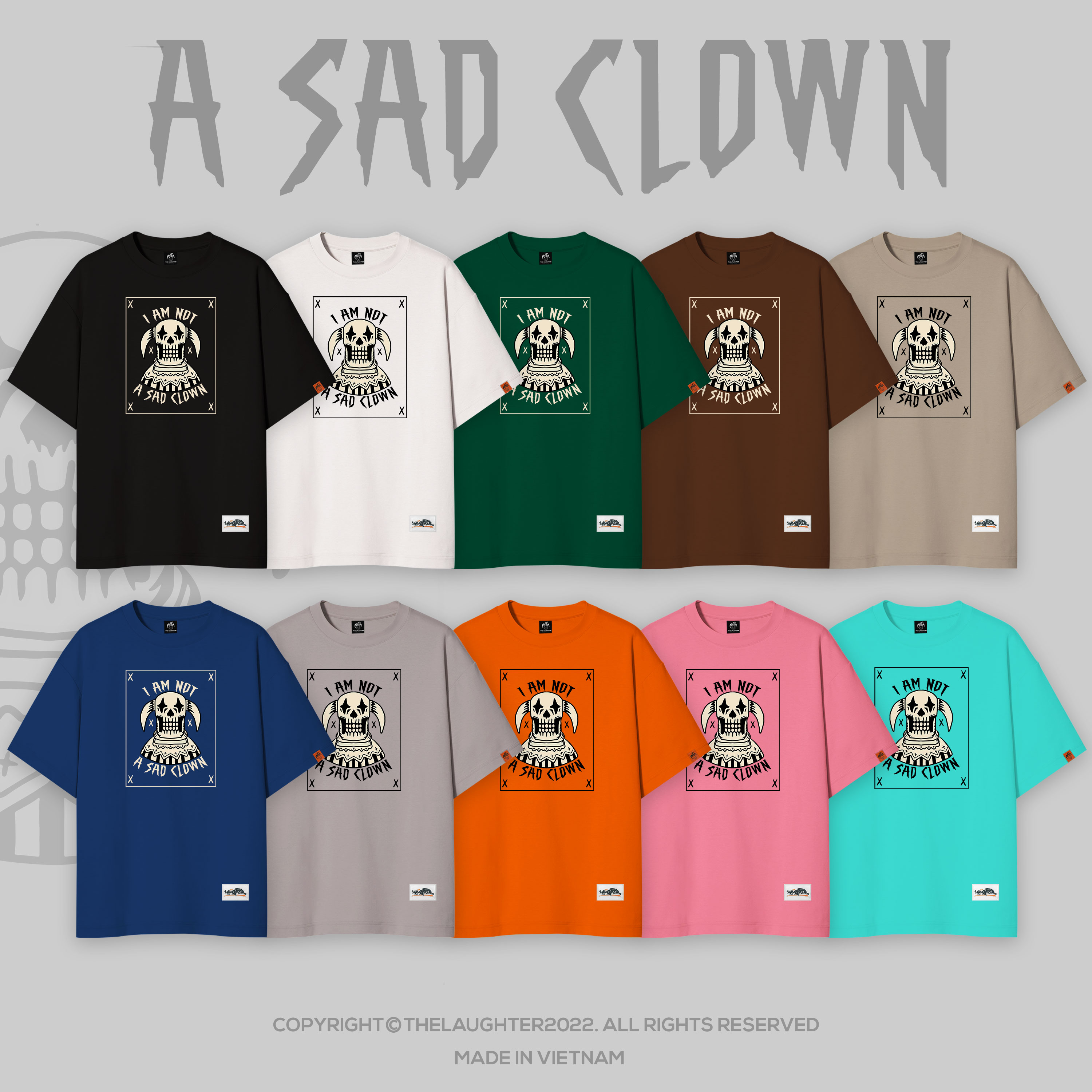 LAUGHTER SAD CLOWN MULTICOLOR T-SHIRT