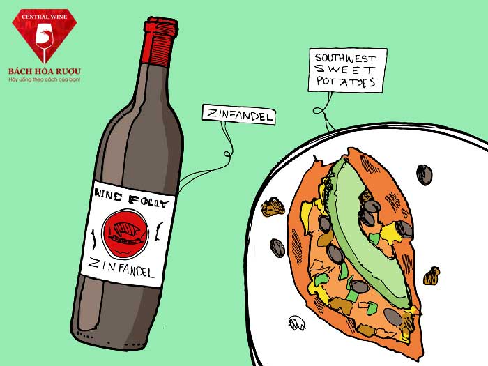 Hãy thử một chai Zinfandel ngọt ngào với khoai tây ngọt, đảm bảo bạn sẽ hài lòng đấy