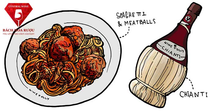 Khó có thể bỏ lỡ với món Sangiovese và Spaghetti Bolognese hoặc thịt viên cổ điển này.