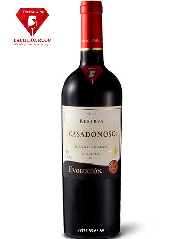 Rượu vang Casadonoso Reserva Carmenere Evolucion niên vụ 2015