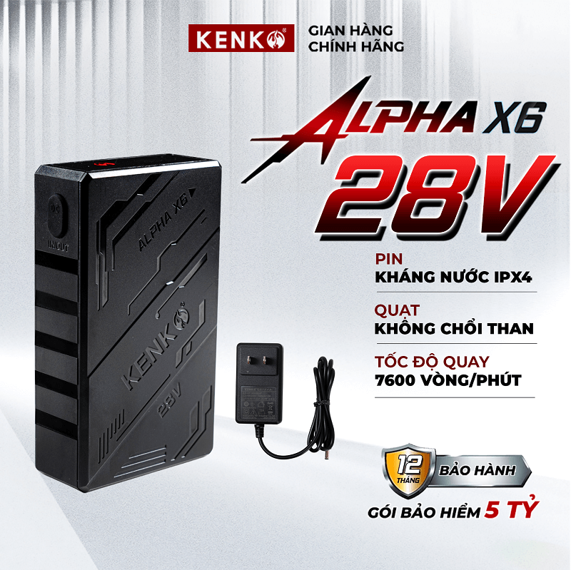 Pin áo điều hòa Kenko Alpha X6 28V Mới Nhất có gì đặc biệt?