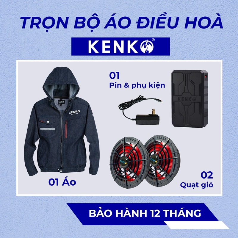 Áo điều hoà gồm áo, quạt và pin