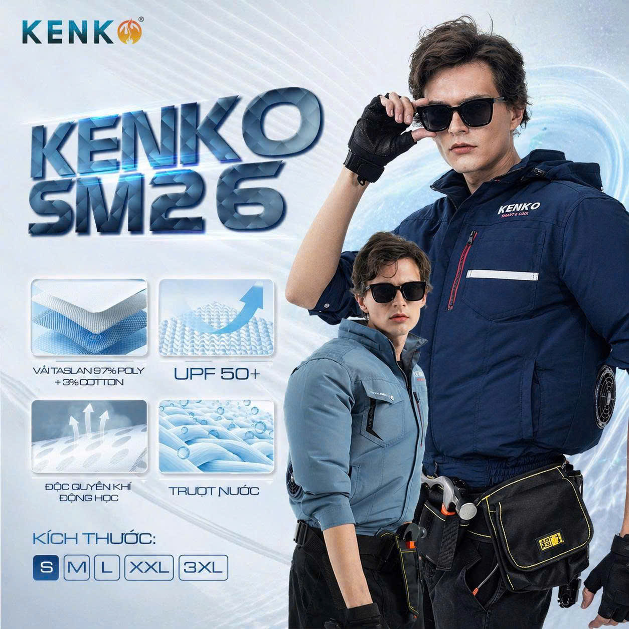 Áo điều hoà KENKO chất liệu vải Taslan