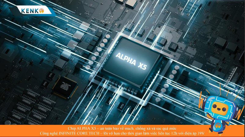  Chip Bảo vệ pin và điện áp X5 cũng giúp đảm bảo an toàn tuyệt đối khi sử dụng cho người dùng. 